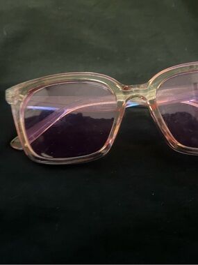 Clear Pink Translucent Square Sunglasses